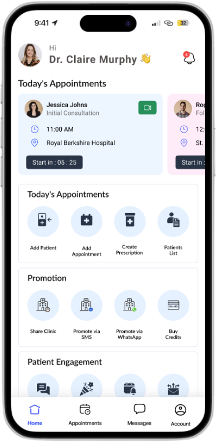 MDPlix healthcare dashboard showing patient overview and analytics